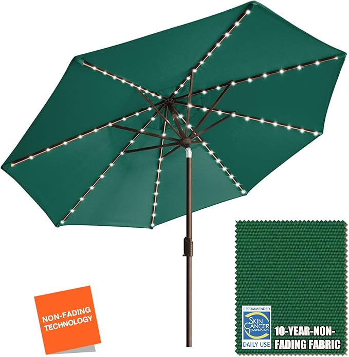 USA 10-Year-Non-Fading Solar 9ft Market Umbrella