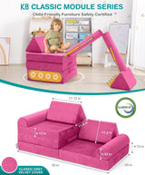 Kids Play Couch, K8 Imaginative Convertible Foam Play Couch for Kids and Toddlers,