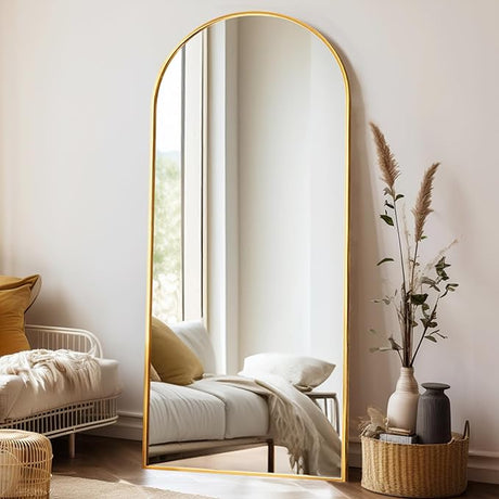 Floor Mirror Arched Full Length Mirror, 64"x21"Mirror Floor Length Standing Hanging or Leaning