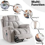 Large Power Lift Recliner Chairs with Massage and Heat for Elderly Big People