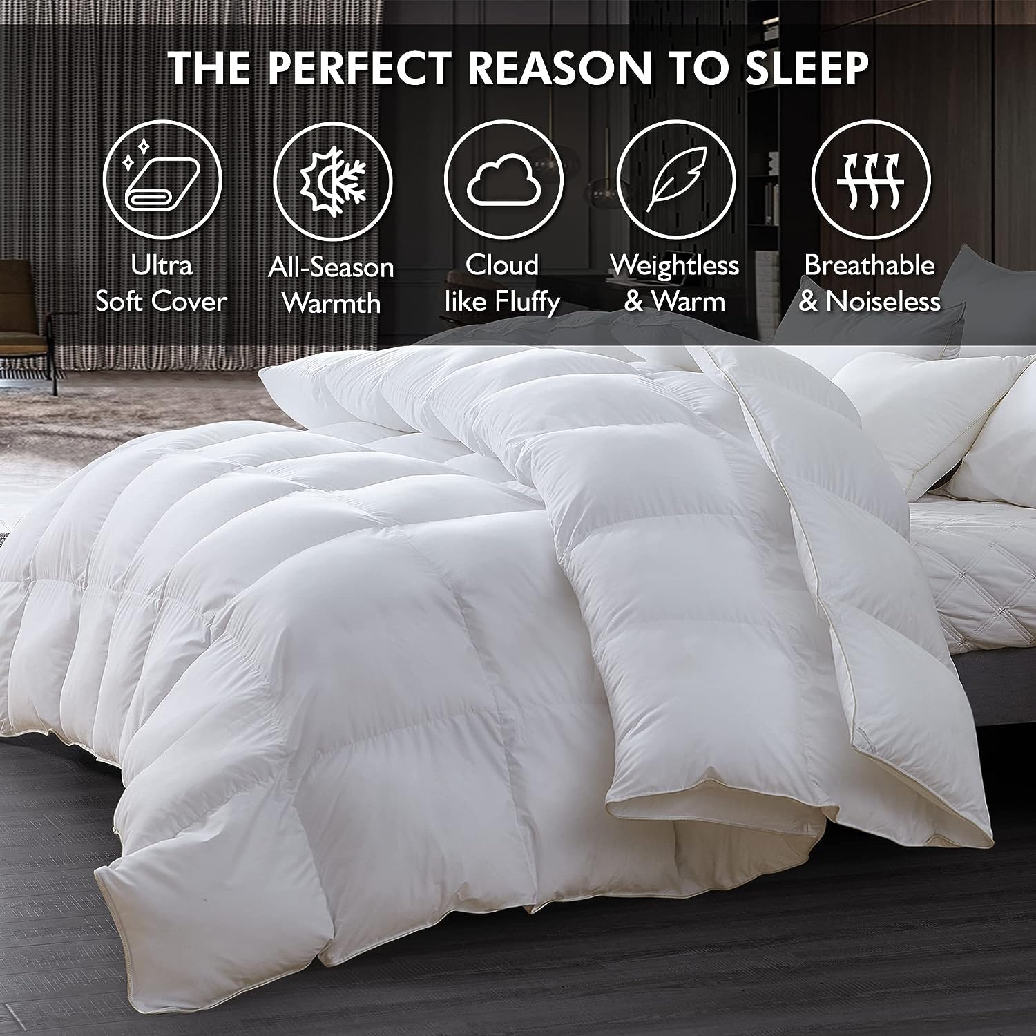 Oversized Queen Goose Down Comforter - 98x98 White