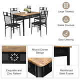 5 Pieces Dining Table Set, Modern Kitchen Table Set for 4 Person, 42” Rectangular Table w/ 4 Upholstered Chairs,