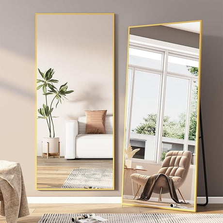 Arched Mirror, 65"x24" Arched Floor Mirror, Full Body Mirror Hanging or Leaning for Wall, Arched Mirror Full Length with Aluminum Alloy Frame, Black Bedroom Mirror, Tempered Glass Long Mirror