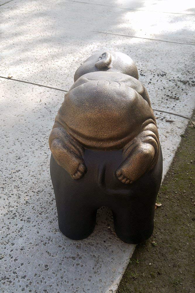 Shaolin Monk on Elephant Buddha Zen Garden Statues Good Luck Elephant - Rustic Gold