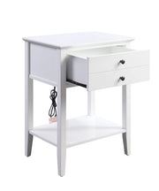 1-Drawer Nightstand with USB Charging Dock and Bottom Open Shelf