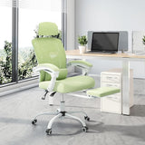 Ergonomic Office Chair with Wheels, Computer Desk Seat with Adjustable Headrest Lumbar Support