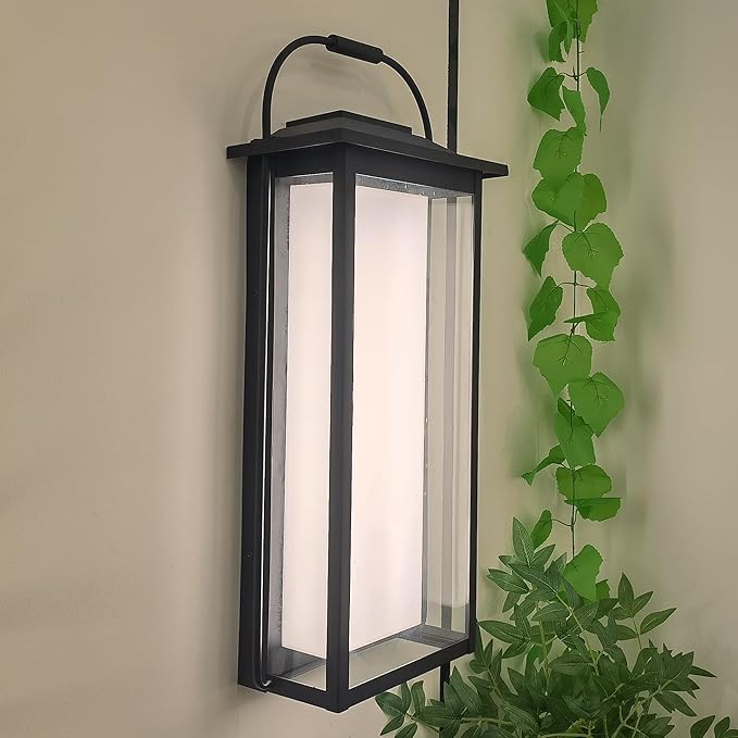 18 Inch Wall Light in Clear Glass and Textured Black and Golden Candle Cap Sleeve