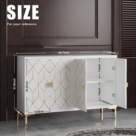 4-Door Buffet Cabinet with Storage - Versatile Sideboard for Kitchen, Dining Room