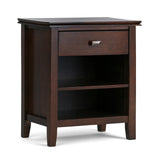 Artisan 24 inches Wide Night Stand, Bedside table, Russet Brown SOLID WOOD, Rectangle,