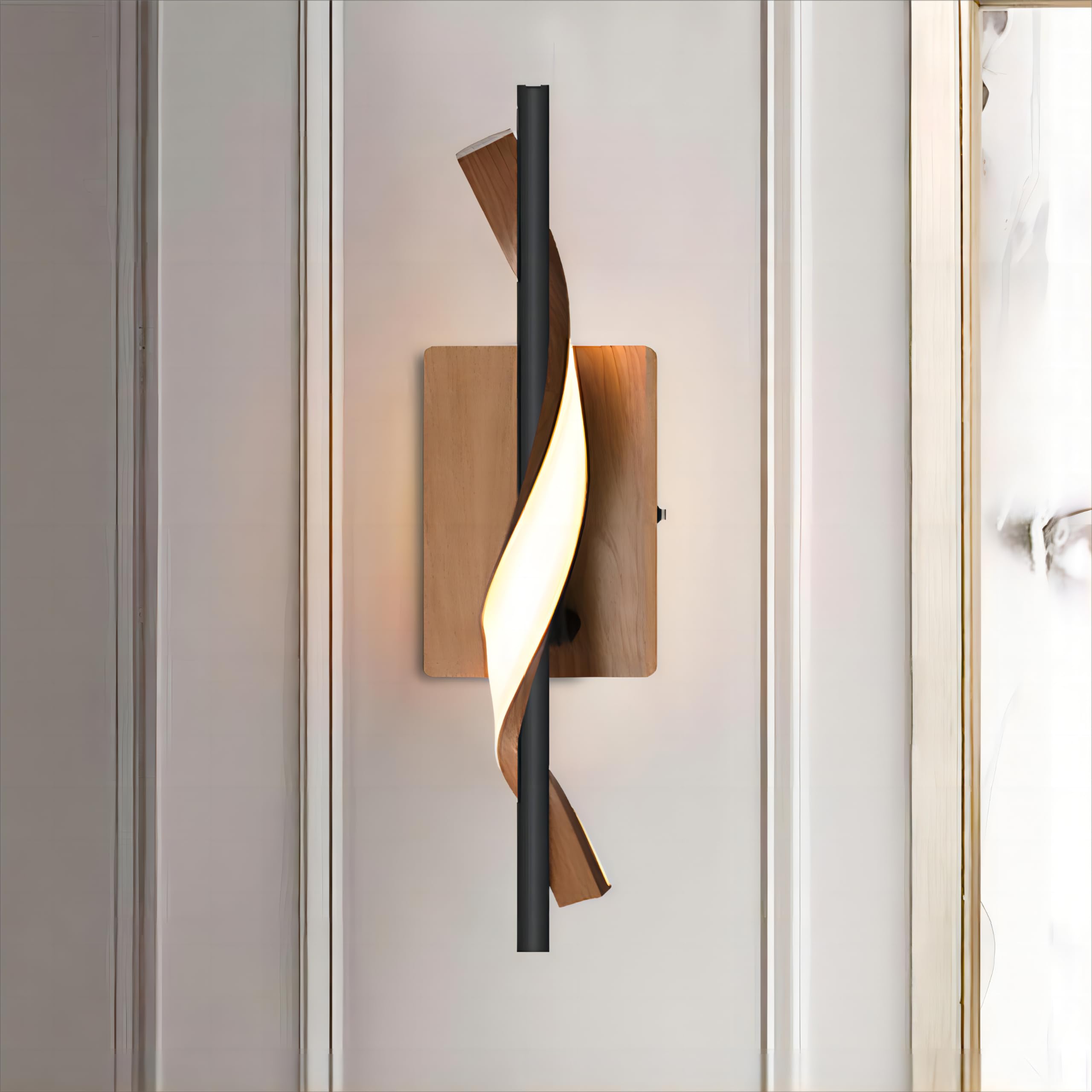 Modern Bathroom Vanity Light, 18 Inch Spiral Acrylic LED Wall Sconce
