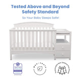 Abby Convertible Crib 'N' Changer, Bianca + Serta Perfect Slumber Dual Sided Recycled