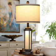 27" Farmhouse Industrial Table Lamps, Vintage Rustic Retro Beside Lamps