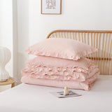 California King Comforter Set Beige Ruffle Comforter 3PCS Soft Fluffy Boho Comforter