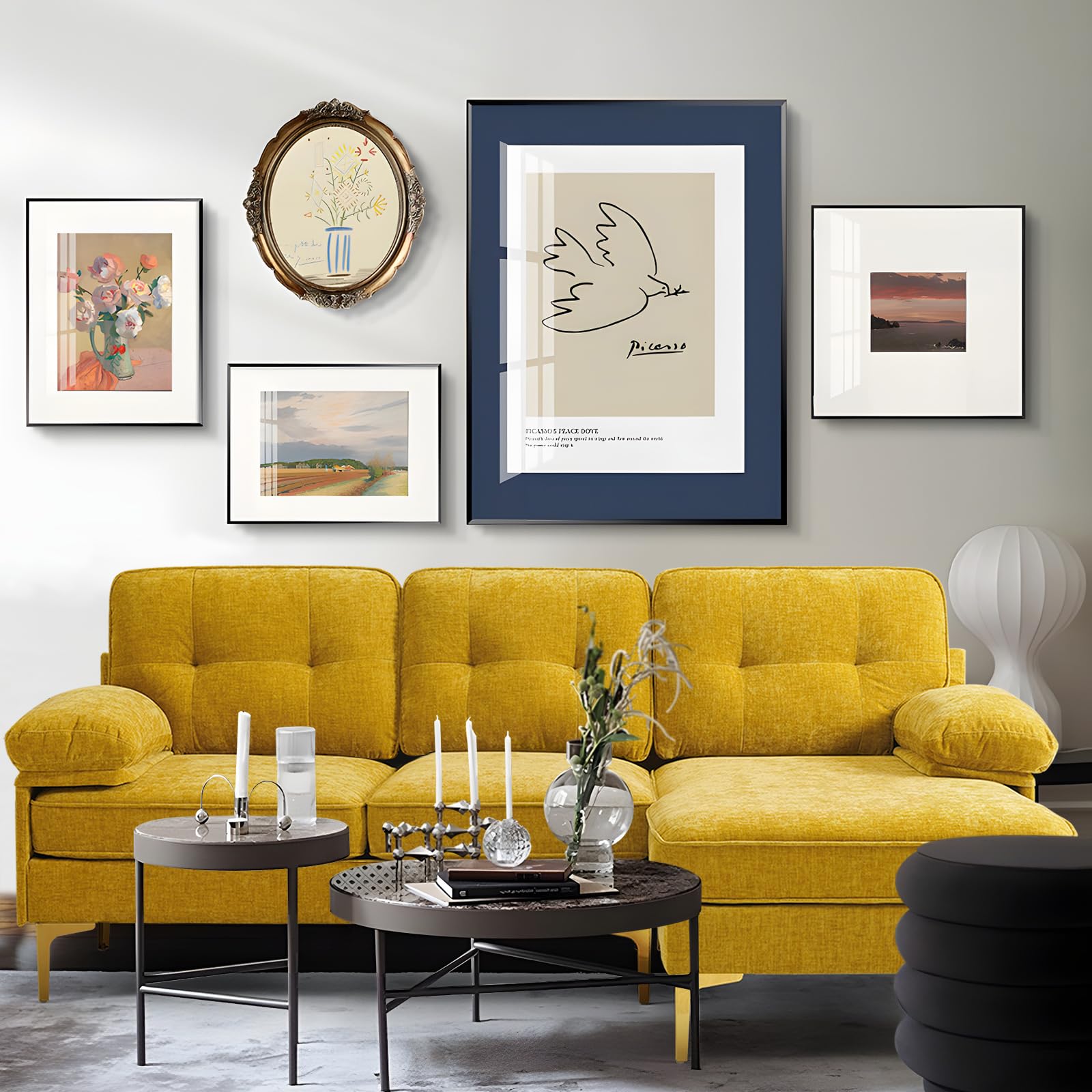 82" Sectional Couch w/Chaise, Chenille Small L Shape Sofa Couch