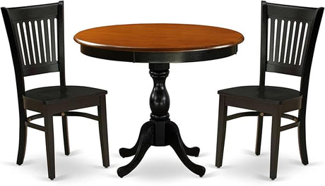 AMVA5-BLK-W 5 Piece Modern Dining Table Set Includes a Round Kitchen Table