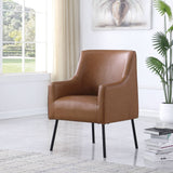 Modern Accent Chair, Home Décor, Accent Chairs for Living Room & Bedroom, Fabric Reading Living Room Side Chair, Single Sofa with Lounge Seat and Metal Legs- Carmel Faux Leather