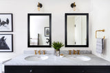 Wood Farmhouse Wall Mirror Hanging Wall Mirror for Living Room or Bathroom