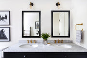 Wood Farmhouse Wall Mirror Hanging Wall Mirror for Living Room or Bathroom