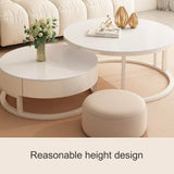 Kadaligh 28IN Nesting Coffee Table - Round Nested Coffee Table with High