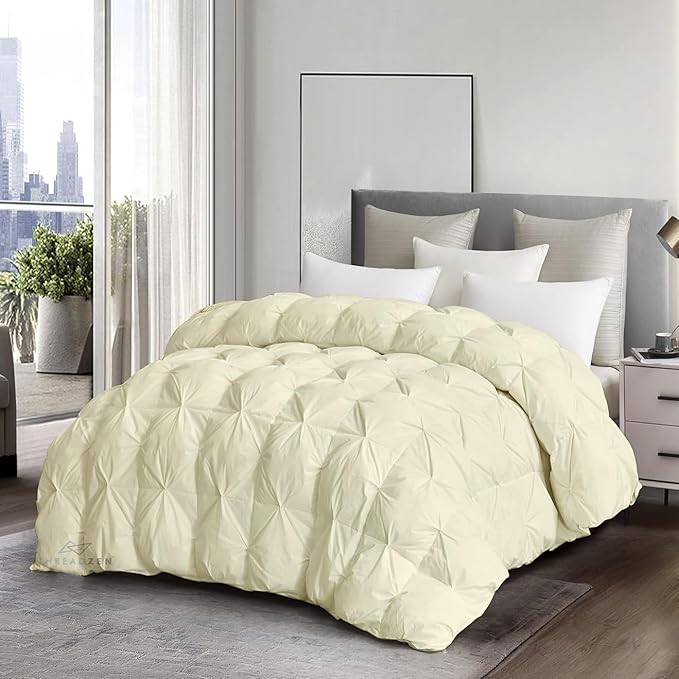Luxurious All-Season Exquisite Pinch Pleat Design King Size 104 x 90 Down Alternative