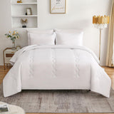King Comforter Set 7 Pieces,White Ultra Soft Bedding Comforter Sets