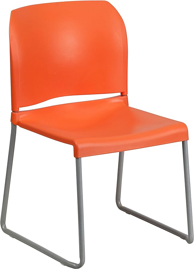 HERCULES Series 880 lb. Capacity Yellow Full Back Contoured Stack Chair