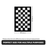 GRANNY SAYS Checkered Black Bathroom Rugs, 24" x 16", Non-Slip Bath Mats for Bathroom, Plush Shag Absorbent Microfiber Ultra Soft Bath Mat, Cute Washable Rug for Tub, Shower, Bedroom