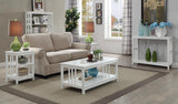 Mission End Table with Shelves, White