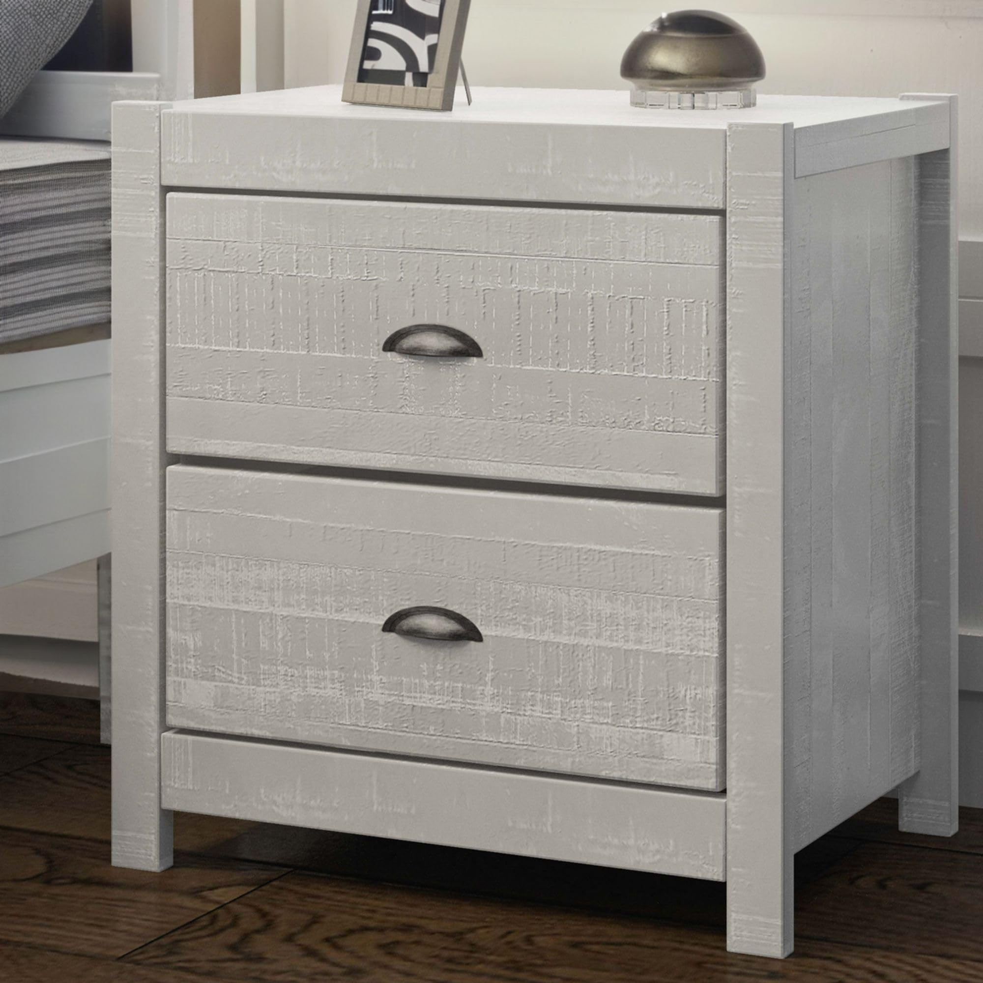 Nightstand Rustic Style Bedside Table Wood Frame End Table