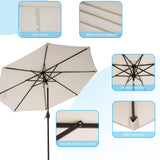 9' Outdoor Umbrella Patio Umbrella 2-Year-Non-Fading Steel Market Umbrella with Push Button