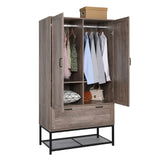 Armoire Wardrobe Closet, Freestanding Clothing Armoire Wooden Retro