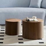 19.17'' Black Round Coffee Table with Storage Nesting Coffee Table