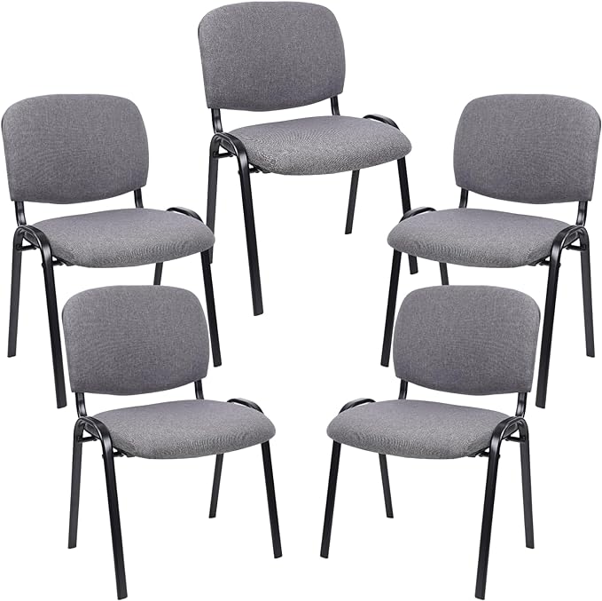 Waiting Room Stacking Chairs with Upholstered Fabric Seat and