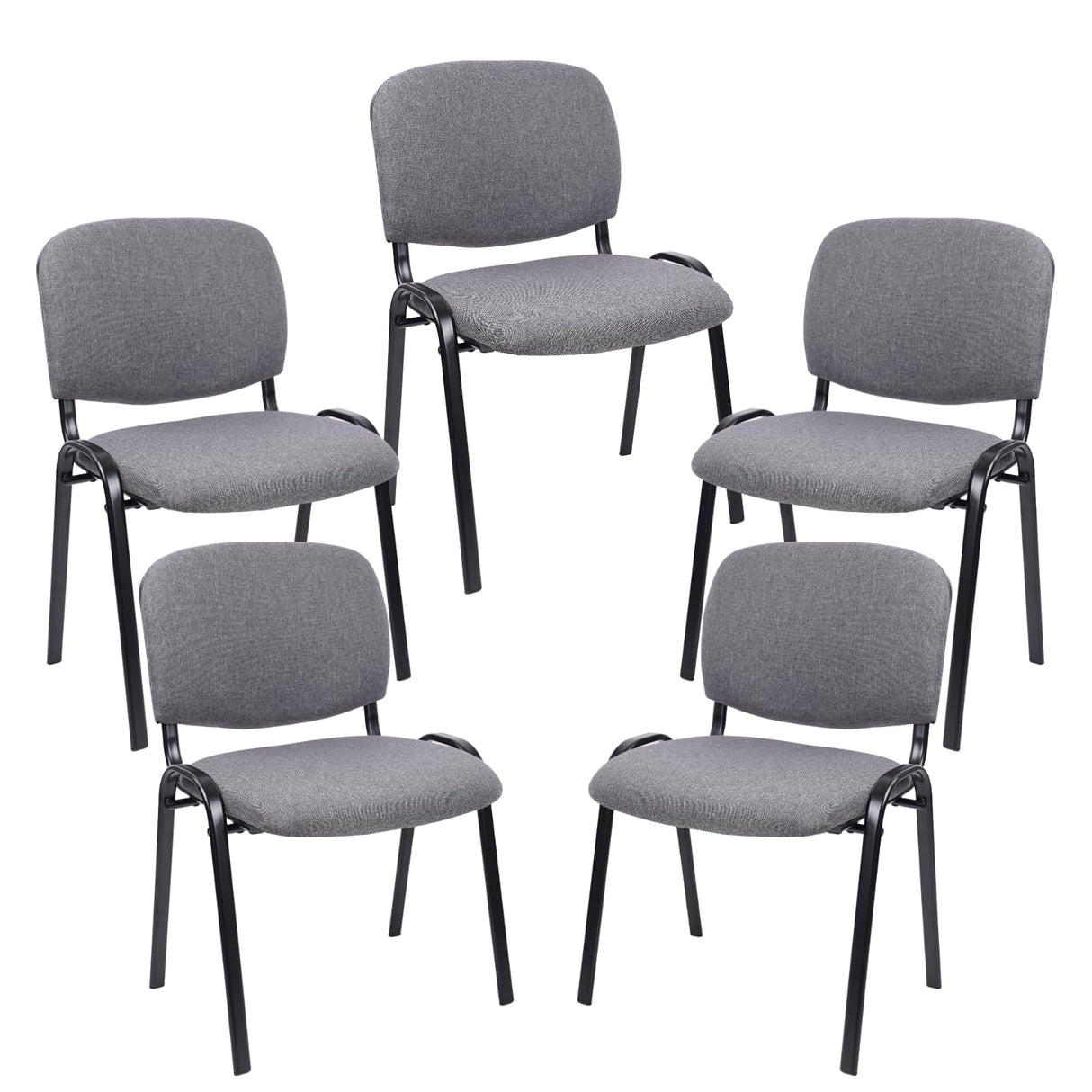 Waiting Room Stacking Chairs with Upholstered Fabric Seat and