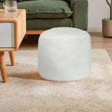 Round Stuffed Pouf Ottoman, Long Faux Fur Poufs with Foam Chunk Filling