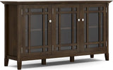 Bedford SOLID WOOD 32 inch Wide Rustic Low Storage Media Cabinet in Dark