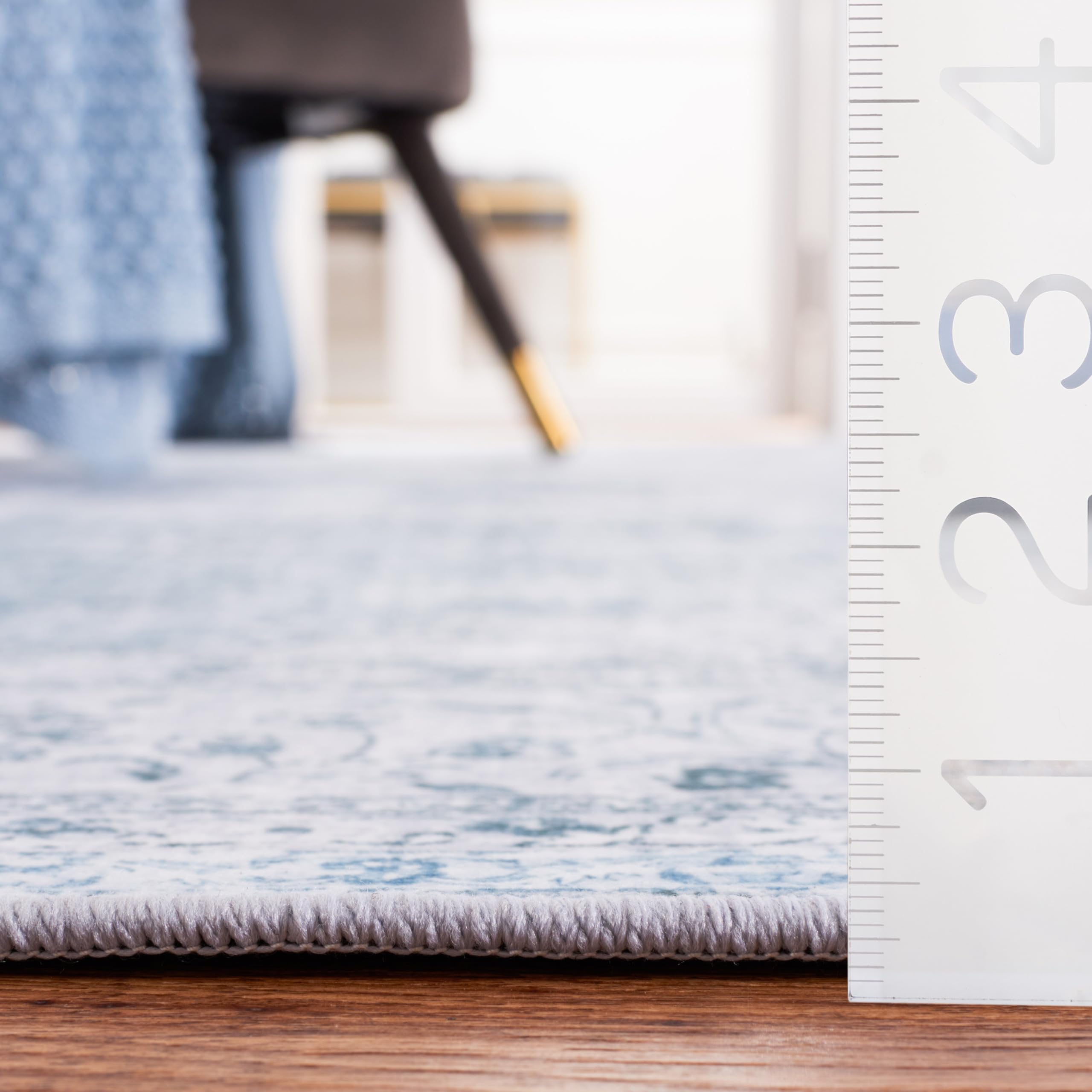 SAFAVIEH Washable Rug Tucson Collection - 10' x 14', Green & Grey, Slip Resistant & Easy to Clean, Ideal for Living Room, Bedroom, Dining Space (TSN190Y)