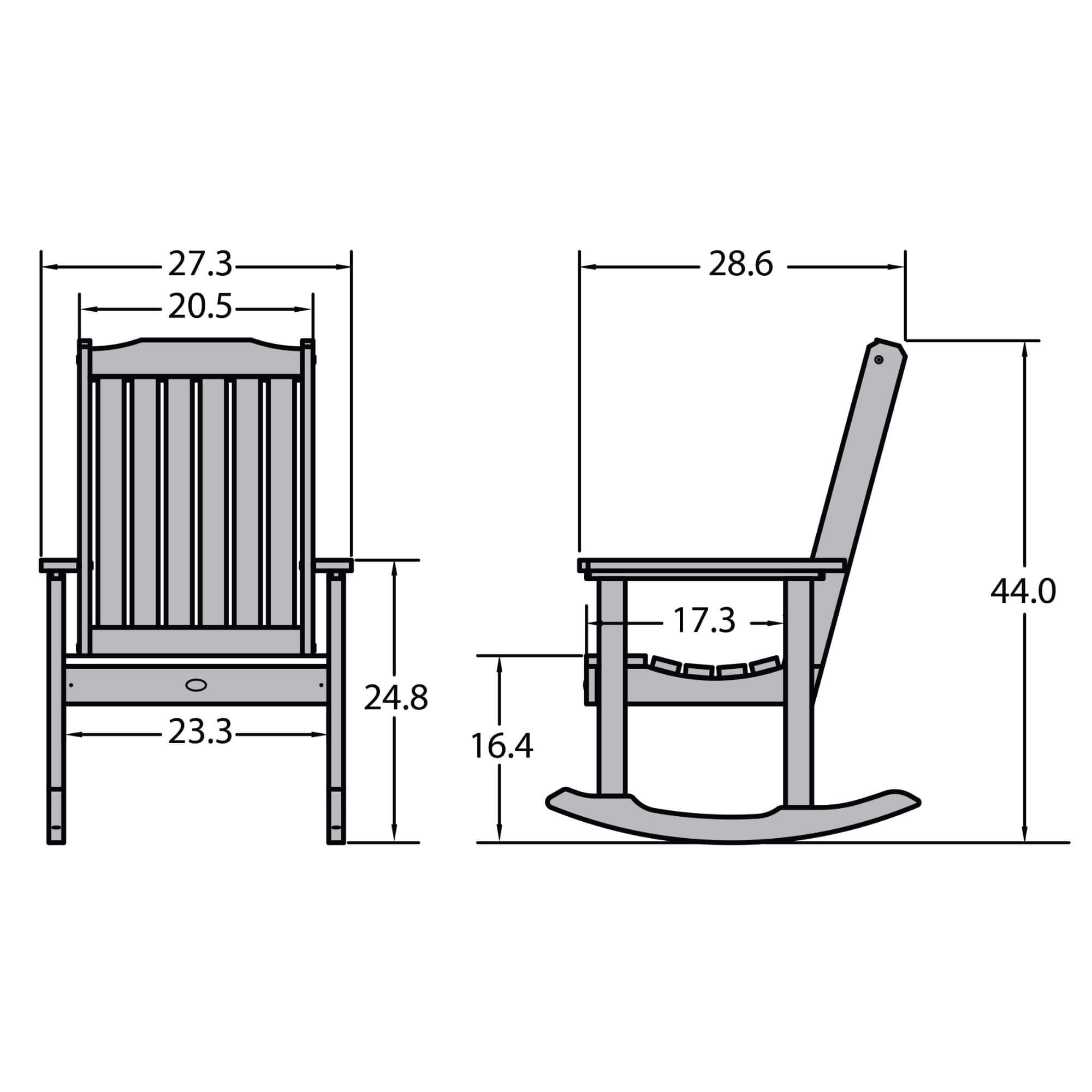 AD-RKCH1-BKE Lehigh Rocking Chair, Black