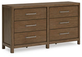 Cabalynn Casual 6 Drawer Dresser with Felt-lined Top Drawer for Bedroom, Light Brown