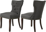 Fabric Dining Chairs Set of 2, Tufted Dining Room Chairs,Upholstered Solid Wood Accent
