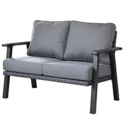 Patio Furniture Loveseat 2-Seats Sofa Outdoor Wicker Rattan All Weather High Back