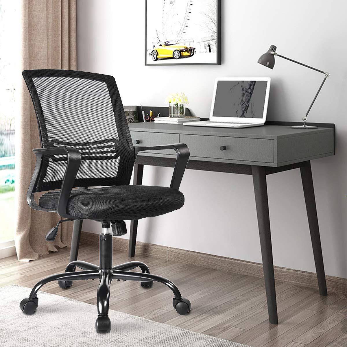 Chair, Mid Back Desk Chair, Ergonomic Home Office Desk Chairs, Mesh Computer Chair