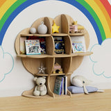 Tree Kids Bookshelf Toddler Bookcase Baby Book Rack Children Toy Storage