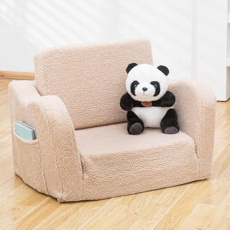 Baby Toddler Couch Chair Kids Foldable 2-in-1 Toddler Fold Out Couch Sofa for Playroom Pull Out Children Convertible Sofa to Lounger