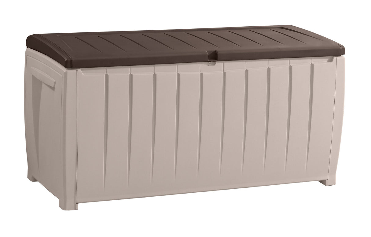 Novel Outdoor Plastic Storage Box Garden Furniture, Beige and Brown