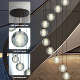 20-Lights High Ceiling Chandelier, Large LED Pendant Chandeliers with Crystal Bubble Ball