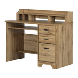 Furniture Versa Computer Desk with Hutch, Nordik Oak