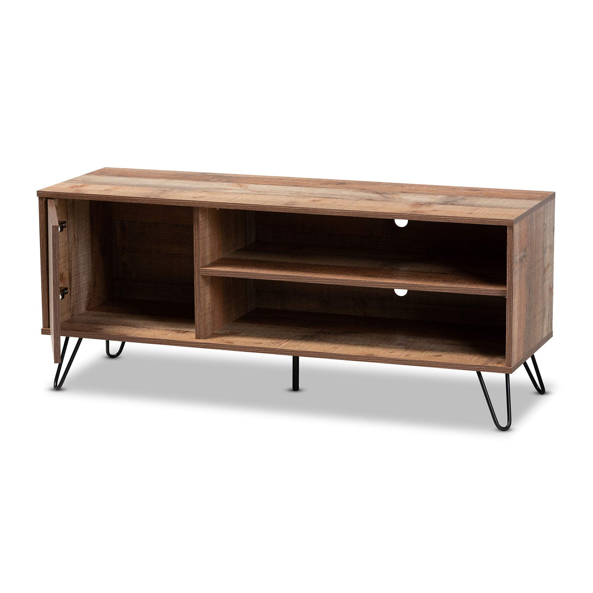 TV Stands, One Size, Rustic Oak/Black