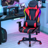 RGB LED Gaming Chair - Ergonomic High Back PVC Leather E-Sport Computer Chair with Lumbar Support