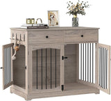 40 Inch Dog Crate Furniture with Drawers - Farmhouse End Table